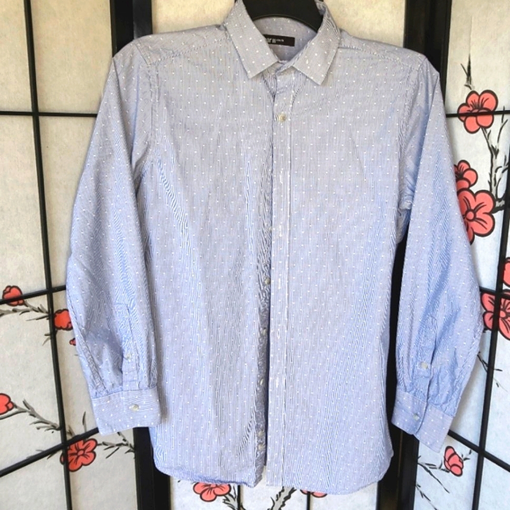 Bar III Blue Casual Button Down Shirt